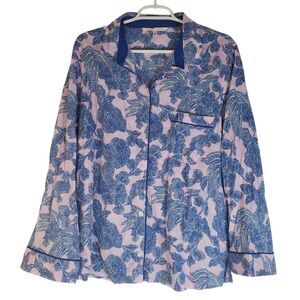 Victoria's Secret Mayfair Soft‎ Night Gown Sleepshirt Pajama Top Pink Blue Large